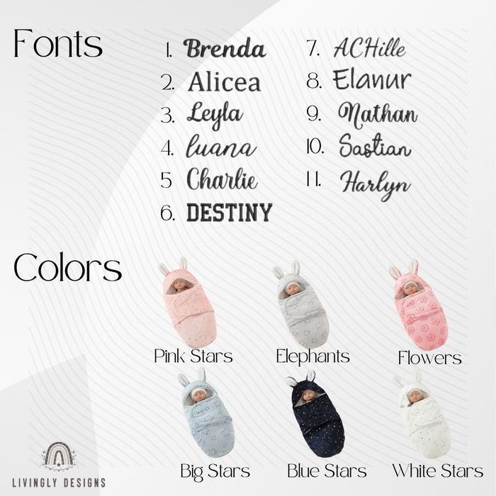 Personalized Baby Swaddle Sleeping Bag Anti-Startle Newborn Wrap