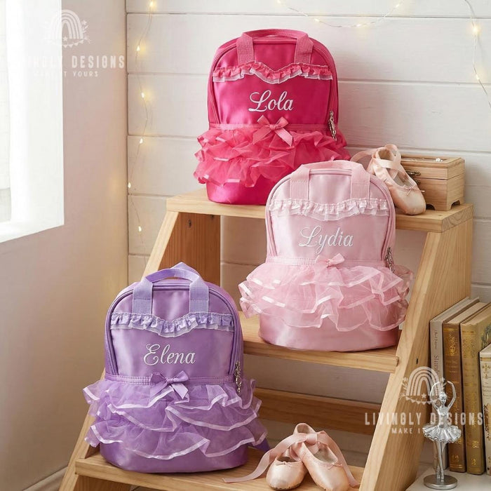 Custom Name Girls Ballet Tutu Dance Bag