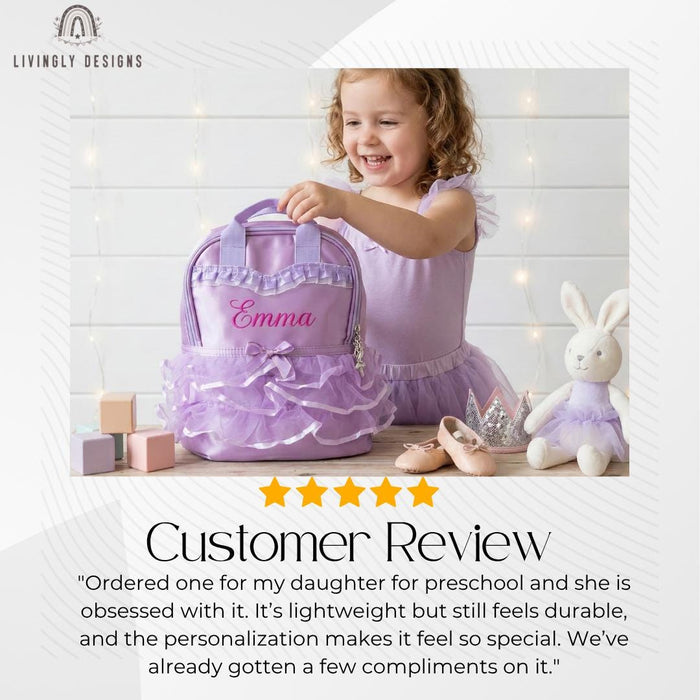 Custom Name Girls Ballet Tutu Dance Bag