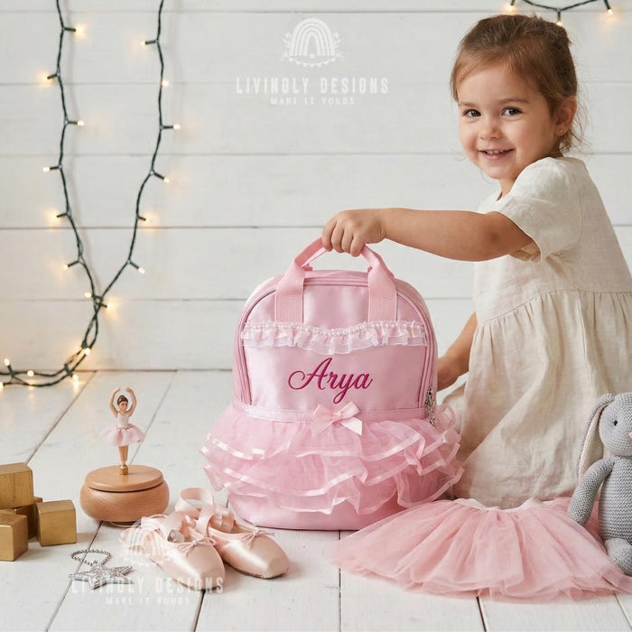 Custom Name Girls Ballet Tutu Dance Bag