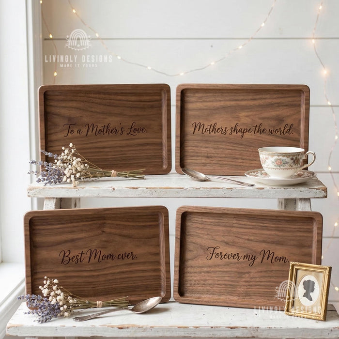 Personalized Engraved Wooden Tray, Couples Anniversary Wedding Keepsake, Romantic Gift
