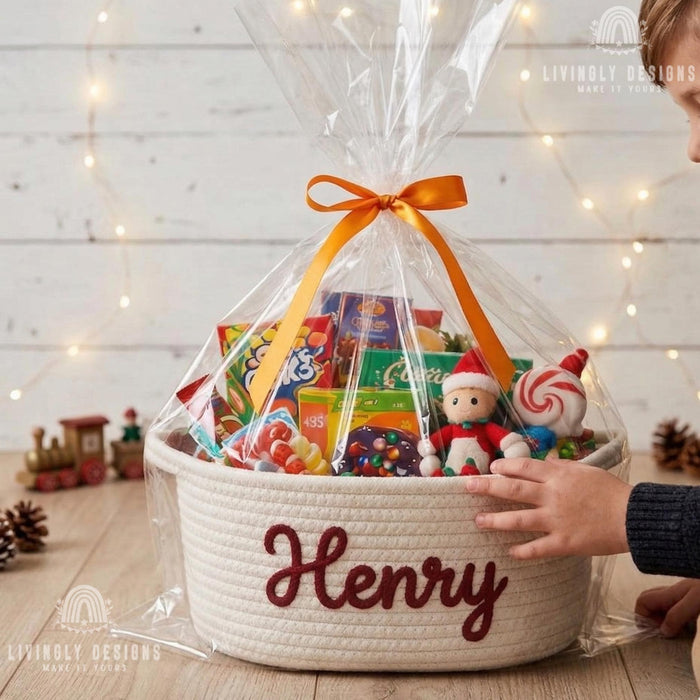 Personalized Name Toy Organizer, Nursery Storage or Gift Basket
