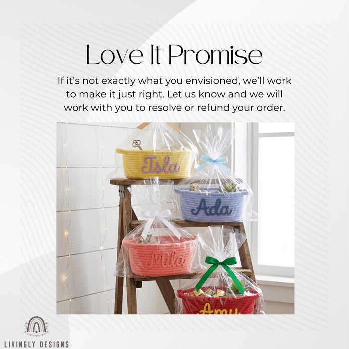 Personalized Name Toy Organizer, Nursery Storage or Gift Basket