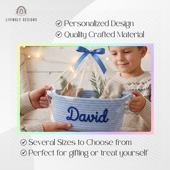 Personalized Name Toy Organizer, Nursery Storage or Gift Basket