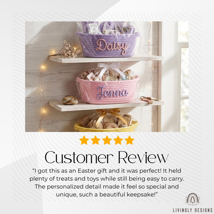 Personalized Name Toy Organizer, Nursery Storage or Gift Basket