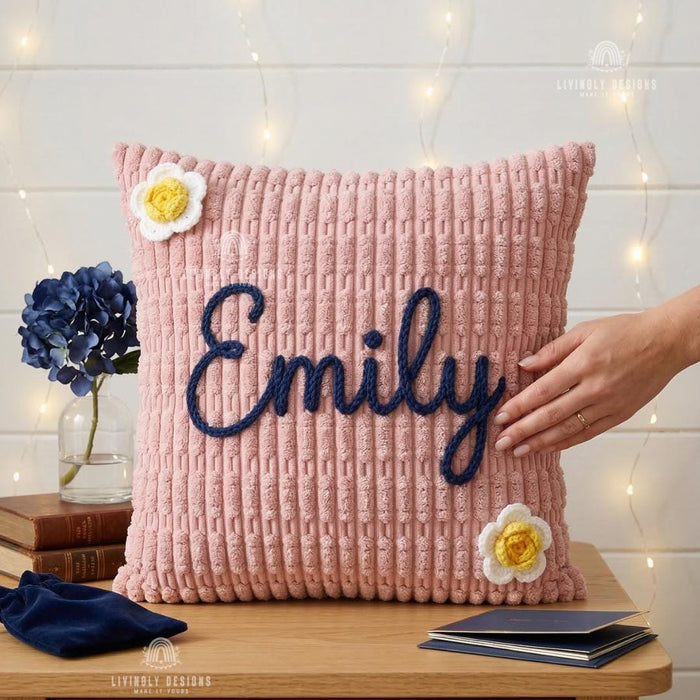 Custom Name Corduroy Pillow Cover Home Decor