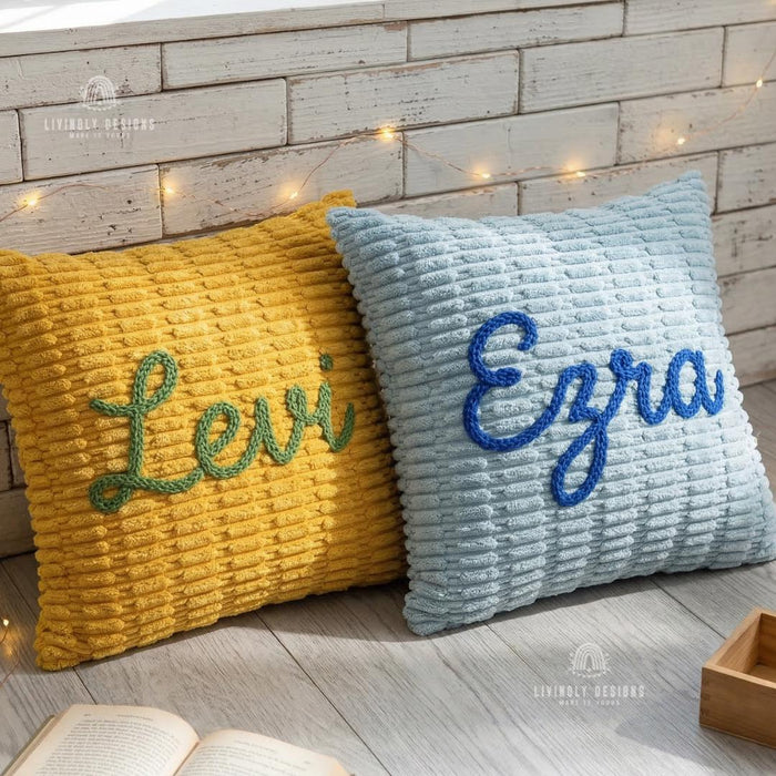 Custom Name Corduroy Pillow Cover Home Decor