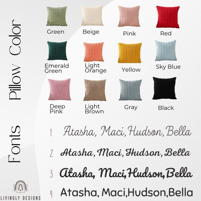 Custom Name Corduroy Pillow Cover Home Decor