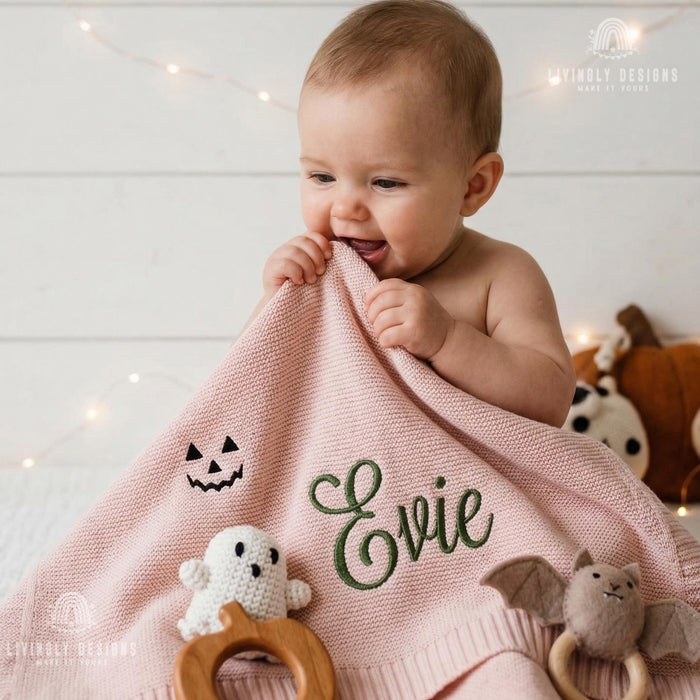Personalized Cute and Cozy Halloween Throw Blanket