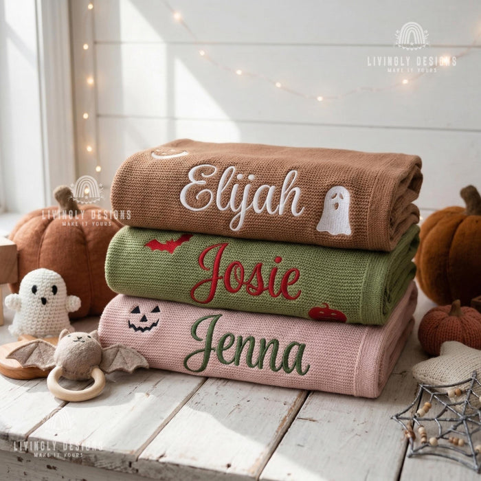Personalized Cute and Cozy Halloween Throw Blanket