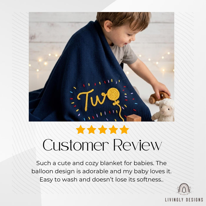 Personalized Kids Cozy Blanket | Soft Custom Name Baby Blanket | Balloon Throw Blanket