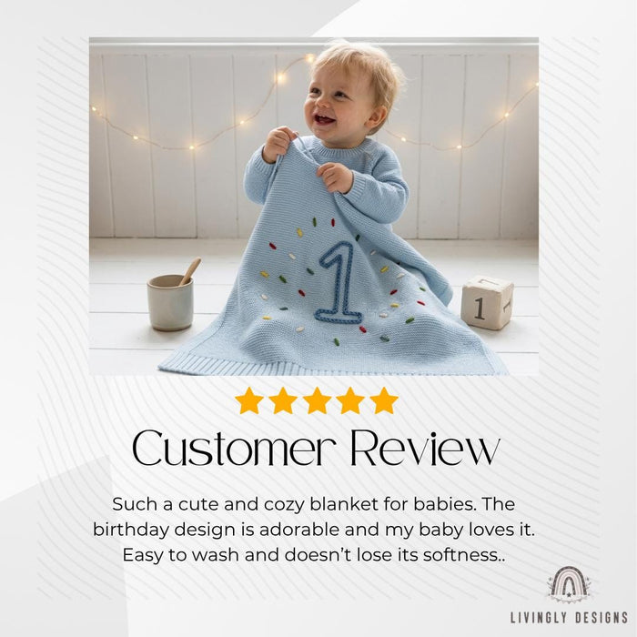 Personalized Birthday Confetti Baby Blanket: Custom Number Throw Kids Gift