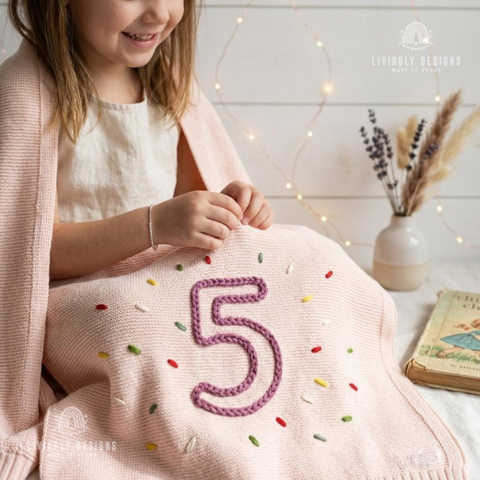 Personalized Birthday Confetti Baby Blanket: Custom Number Throw Kids Gift