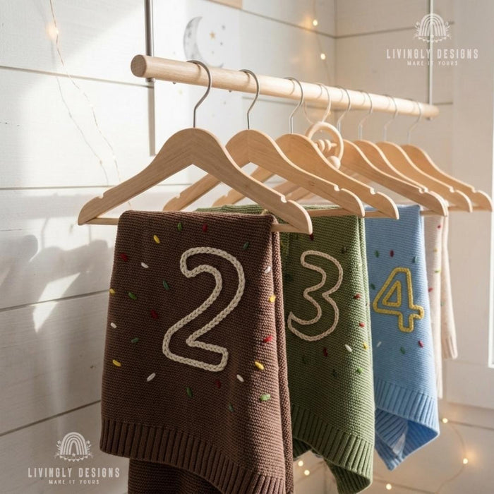 Personalized Birthday Confetti Baby Blanket: Custom Number Throw Kids Gift