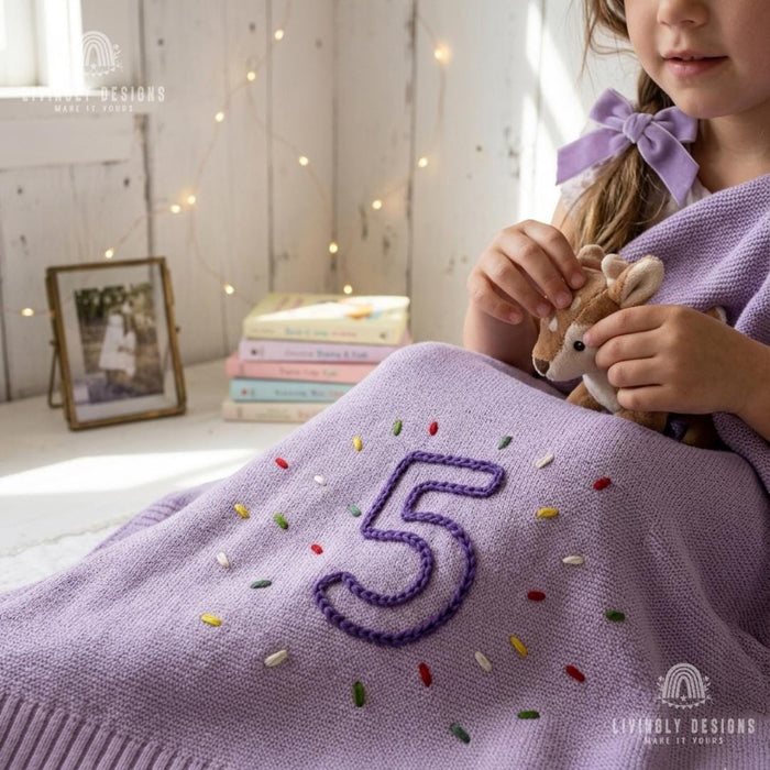 Personalized Birthday Confetti Baby Blanket: Custom Number Throw Kids Gift