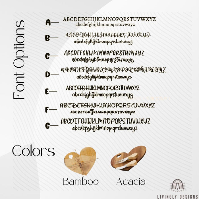 Custom Engraved Heart Cheese Board Set with Tools