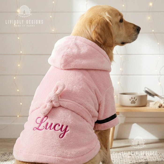 Personalized Name Pet or Dog Towel Wrap Puppy Bathrobe