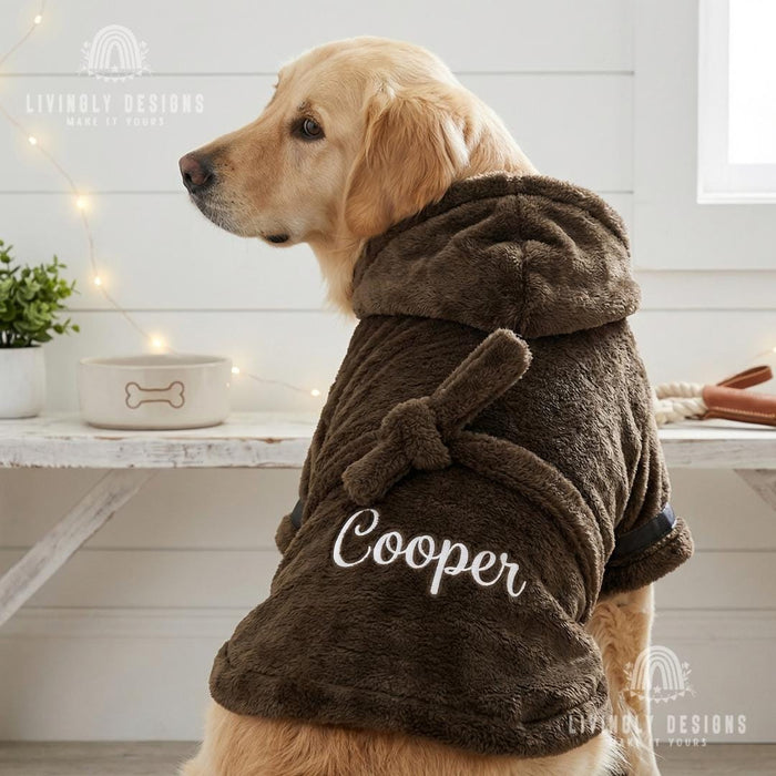 Personalized Name Pet or Dog Towel Wrap Puppy Bathrobe