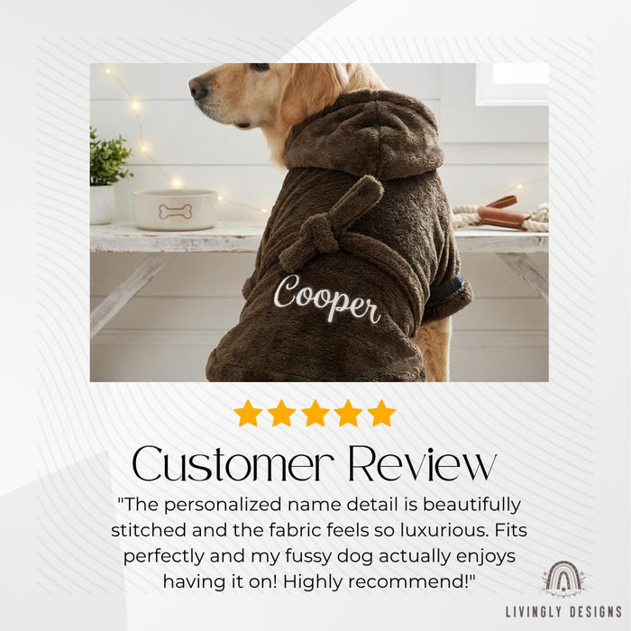 Personalized Name Pet or Dog Towel Wrap Puppy Bathrobe