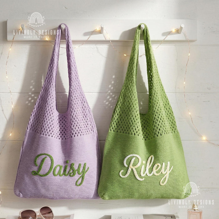 Custom Name Canvas Tote Bag for Work, Shopping & Travel