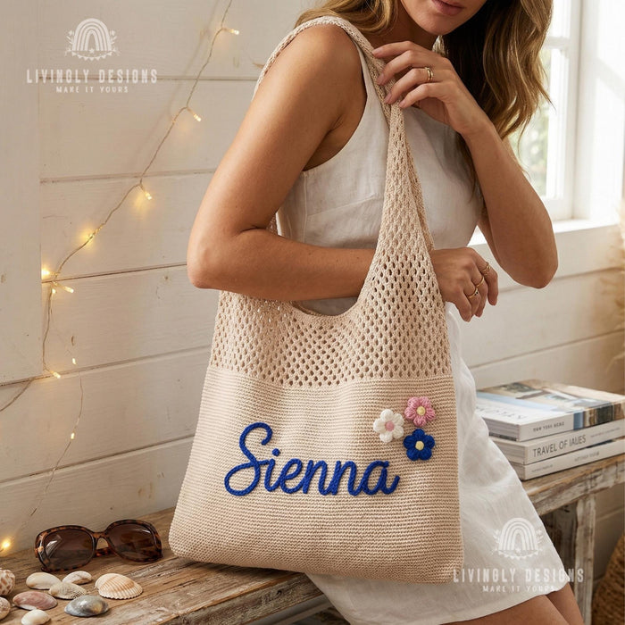 Custom Name Canvas Tote Bag for Work, Shopping & Travel
