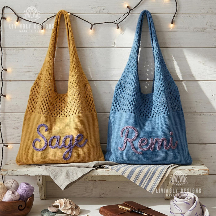 Custom Name Canvas Tote Bag for Work, Shopping & Travel