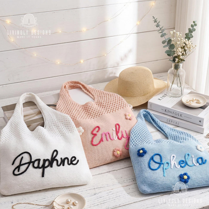 Custom Name Canvas Tote Bag for Work, Shopping & Travel