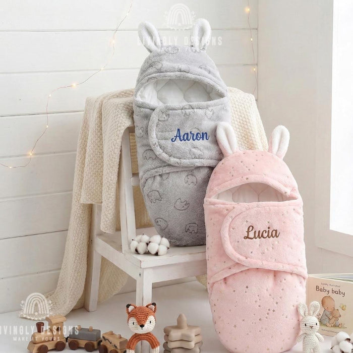 Personalized Baby Swaddle Sleeping Bag Anti-Startle Newborn Wrap