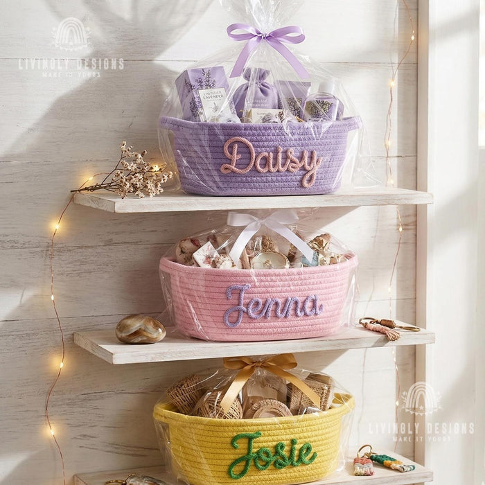 Personalized Name Toy Organizer, Nursery Storage or Gift Basket