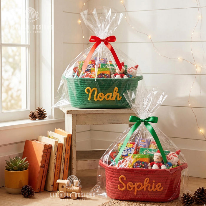 Personalized Name Toy Organizer, Nursery Storage or Gift Basket