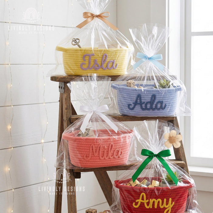Personalized Name Toy Organizer, Nursery Storage or Gift Basket
