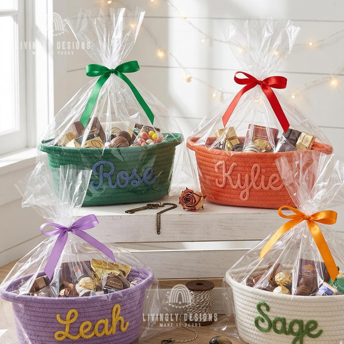 Personalized Name Toy Organizer, Nursery Storage or Gift Basket