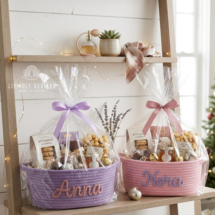 Personalized Name Toy Organizer, Nursery Storage or Gift Basket