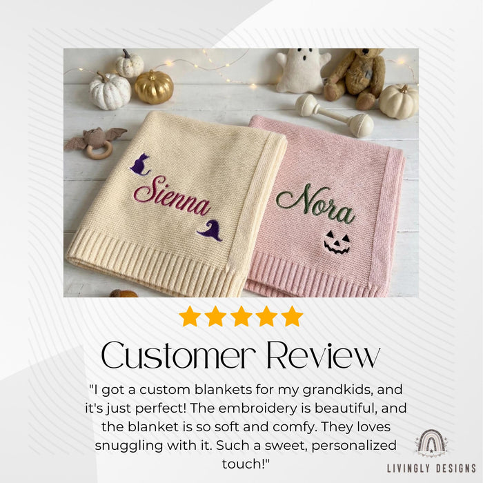 Personalized Cute and Cozy Halloween Throw Blanket