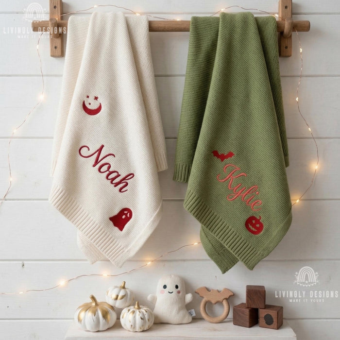 Personalized Cute and Cozy Halloween Throw Blanket