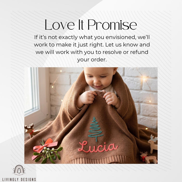 Personalized Holiday Blanket: Custom Squiggle Tree Cozy Throw for Christmas Family Gift