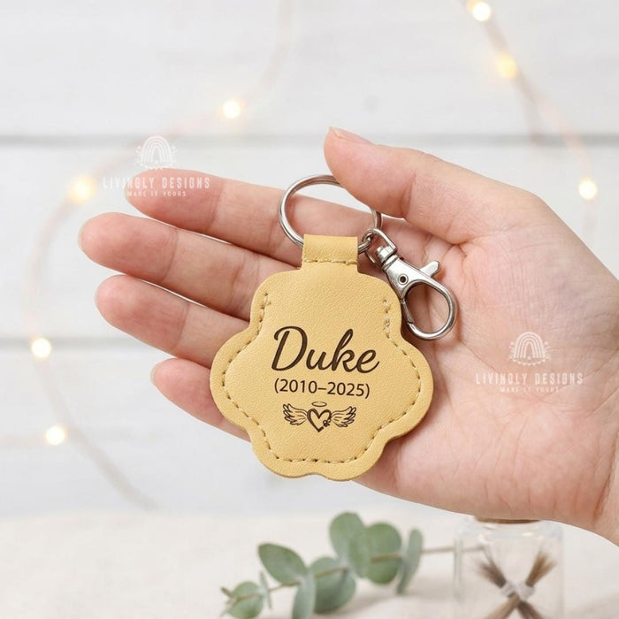 Custom Pet Keepsake Keychain Paw Pendant with Hidden Compartment