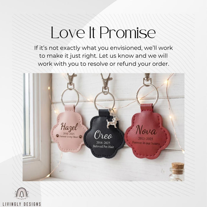 Custom Pet Keepsake Keychain Paw Pendant with Hidden Compartment