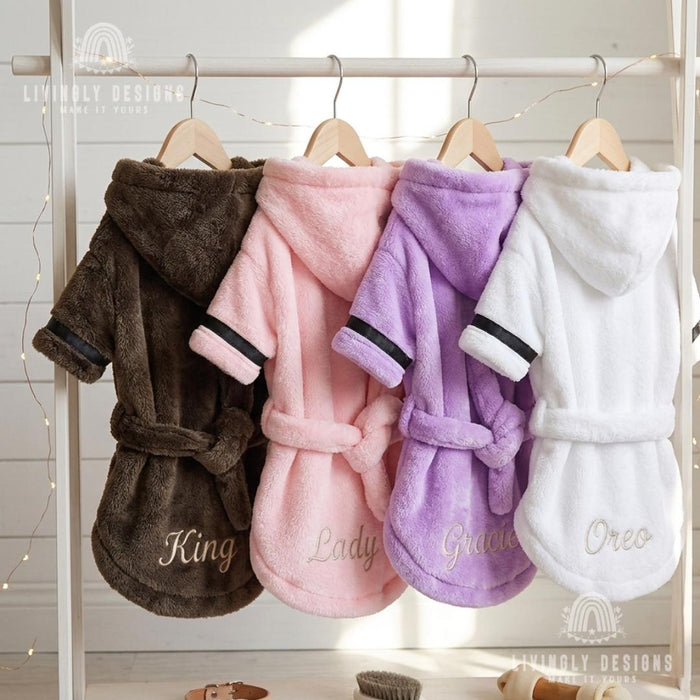 Personalized Name Pet or Dog Towel Wrap Puppy Bathrobe