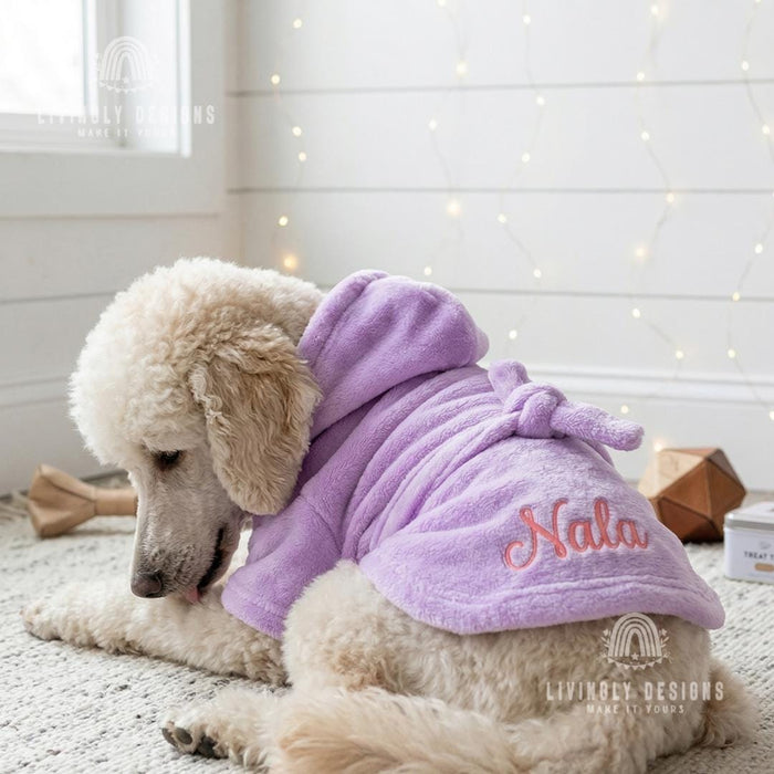 Personalized Name Pet or Dog Towel Wrap Puppy Bathrobe