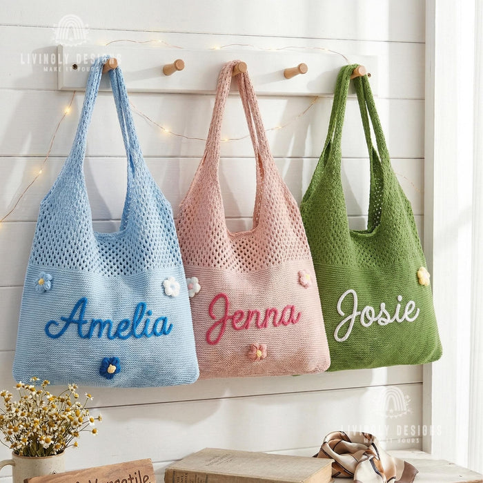Custom Name Canvas Tote Bag for Work, Shopping & Travel