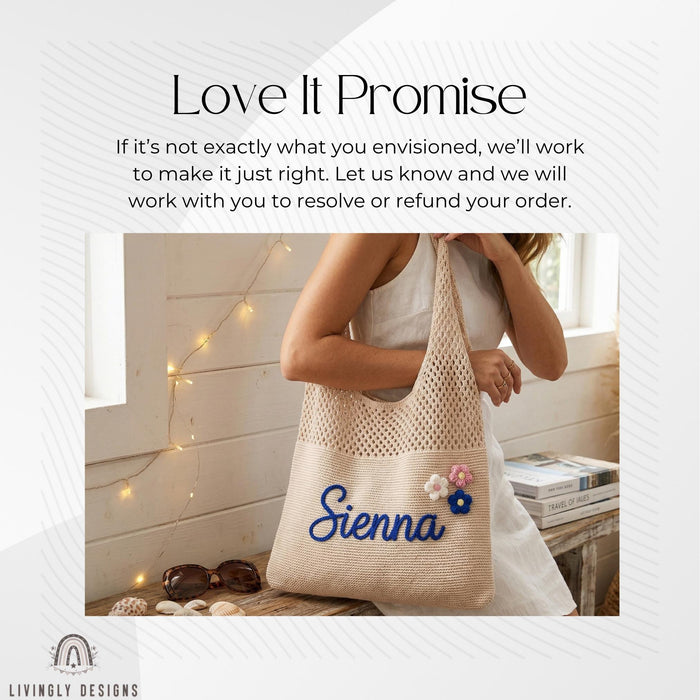 Custom Name Canvas Tote Bag for Work, Shopping & Travel