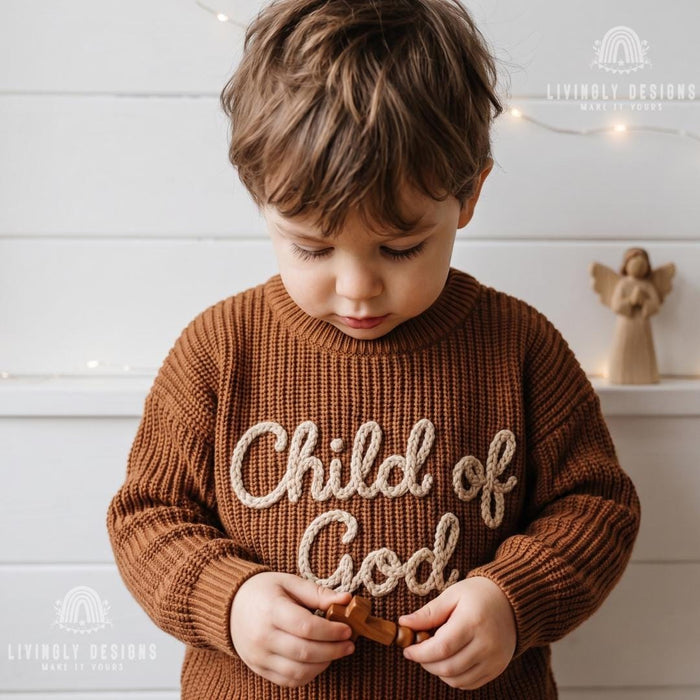 Personalized Faith Jumper for Kids: Custom Christian Keepsake Gift Sweatshirt for Babies, Toddlers
