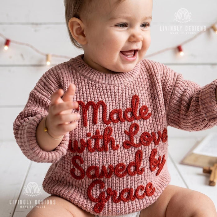 Personalized Faith Jumper for Kids: Custom Christian Keepsake Gift Sweatshirt for Babies, Toddlers