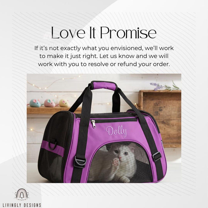 Custom Name Pet Travel Bag Carrier with Mesh Window
