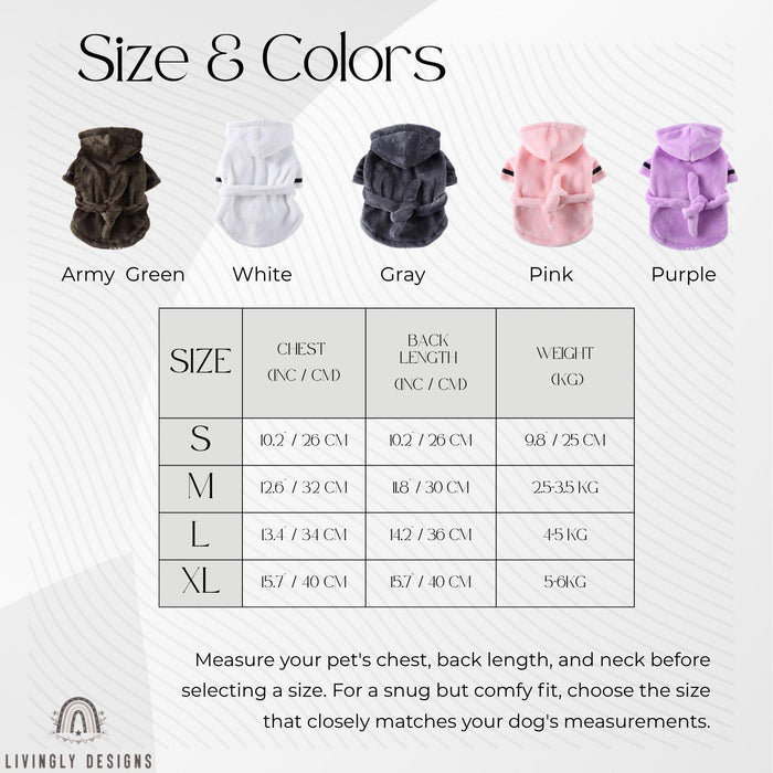 Personalized Name Pet or Dog Towel Wrap Puppy Bathrobe
