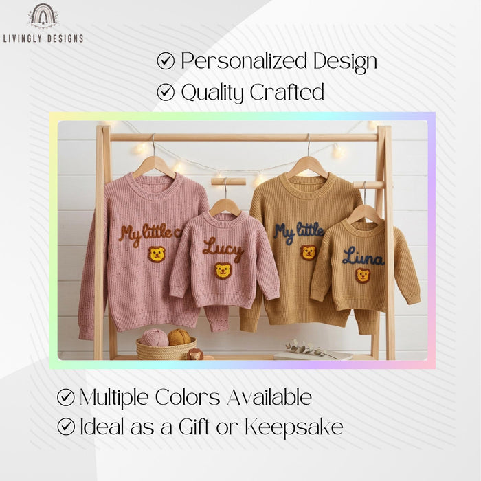 Personalized Mother, Child Matching Sweaters | Custom Mom, Mother's Day Jumper