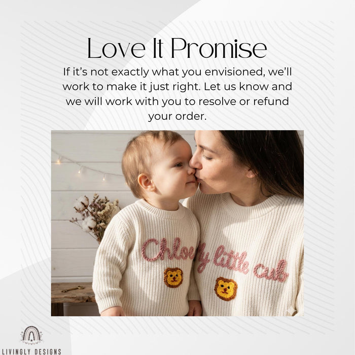 Personalized Mother, Child Matching Sweaters | Custom Mom, Mother's Day Jumper