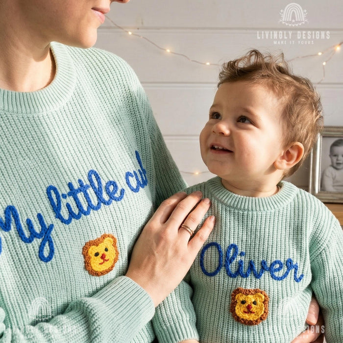 Personalized Mother, Child Matching Sweaters | Custom Mom, Mother's Day Jumper
