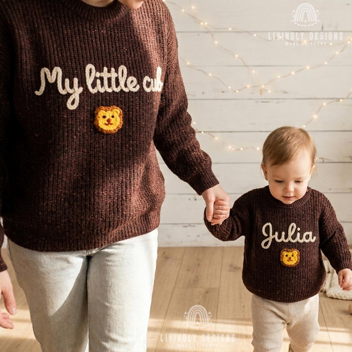 Personalized Mother, Child Matching Sweaters | Custom Mom, Mother's Day Jumper